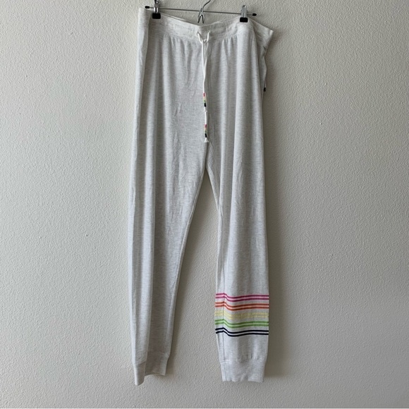 PJ Salvage Band Pant Icon grey rainbow stripe xl Comfy Warm Soft. - Picture 1 of 8